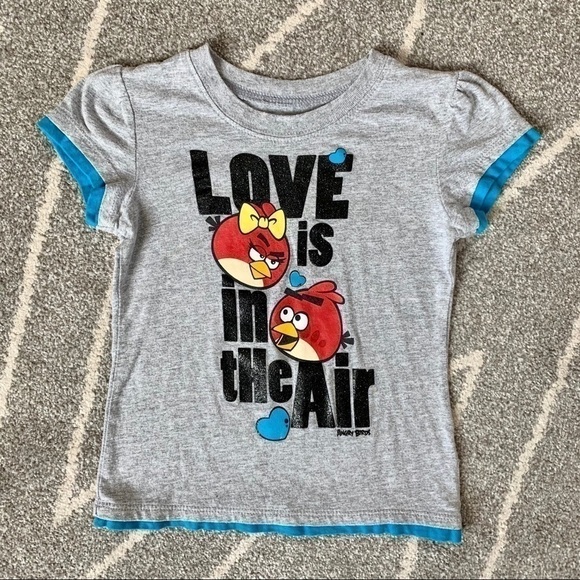 Angry Birds Grey Love Sparkle T-shirt Size 5 - Picture 1 of 3